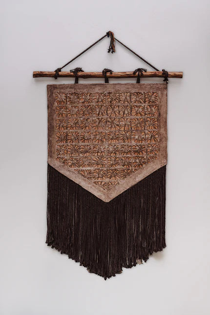 Decoración de paredes, decoración texto de macrame, arte