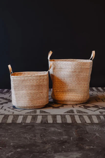 Canasto cuadrado tejido de palma natural, canasta artesanal, cesta tejida