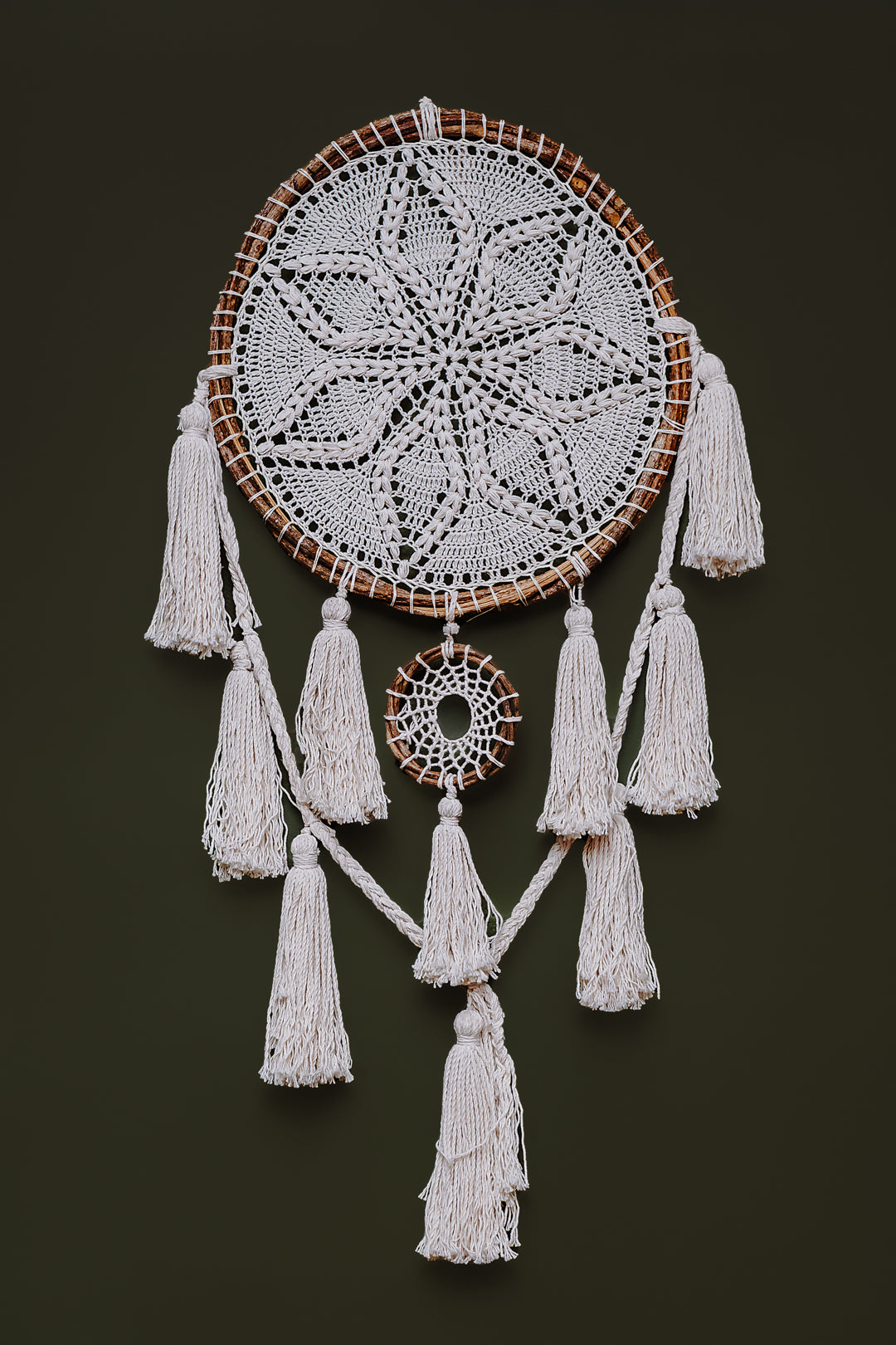 Macramé atrapasueños color crudo