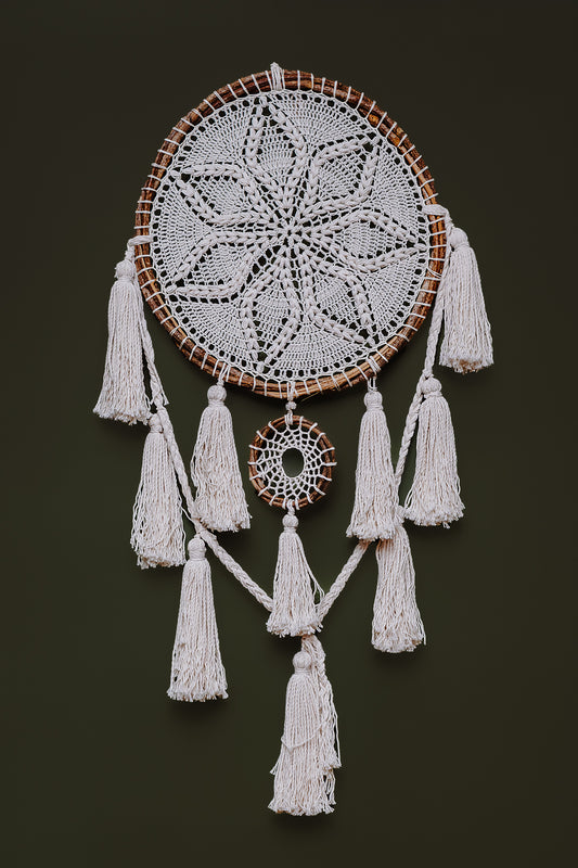 Macramé atrapasueños color crudo