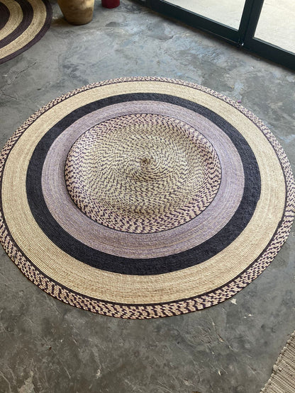 Tapete artesanal de palma, tapete artesanal redondo, tapete redondo tejido de palma, tapete tejido, tapete redondo tejido, tepete tejido de palma