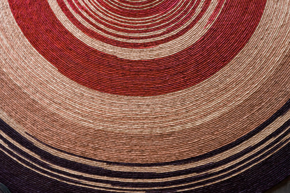 Tapete artesanal, tapetes tejidos, tapete rojo tejido